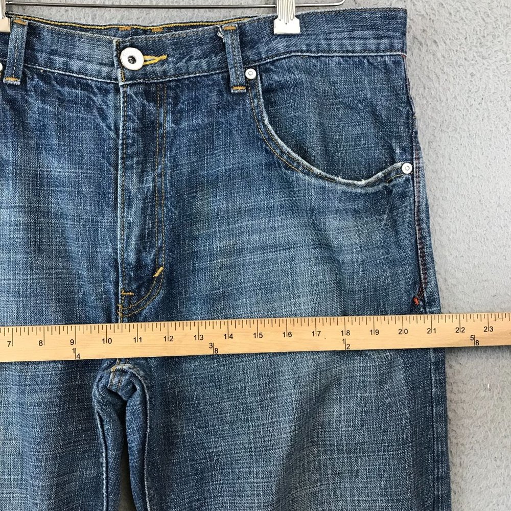 Vintage Levi’s Silver Tab Boot Blue Denim Jeans Size 36x30 Medium Dark Wash - Picture 6 of 10